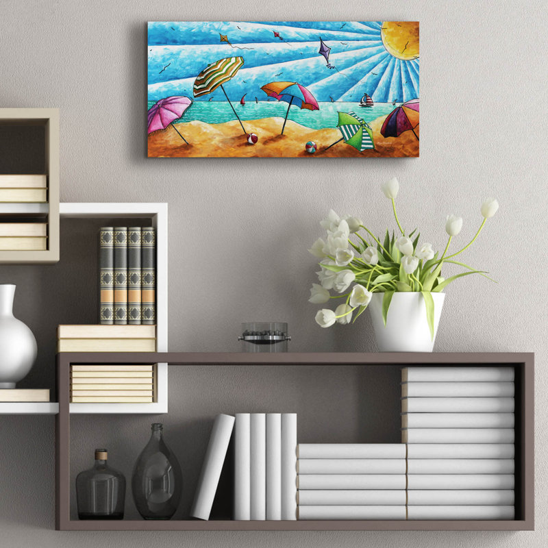 «Beach Life I» par Megan Duncanson, art mural en verre acrylique, H 12 po x l 24 po x P 0,2 po