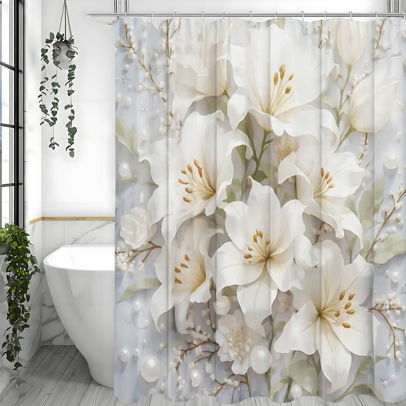 Shower Curtains with Hooks Included
