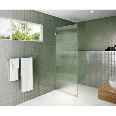 Gaia 32 in. x 78 in. Frameless Fluted Single Fixed Shower Panel
