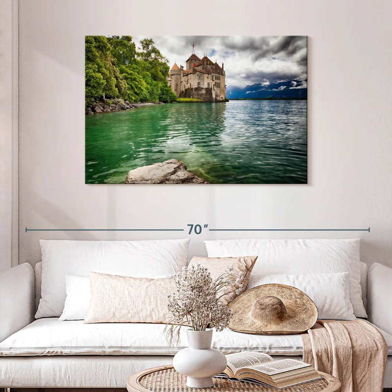 Ravi Castle On The Lake Switzerland, 30" H x 45" W