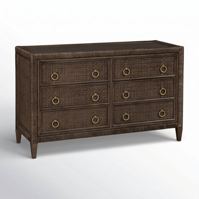 Monterey 6 Drawer Wicker Dresser