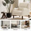 Fauteuil à oreilles rembourré Mid-Century avec pieds en bois massif-1545615418