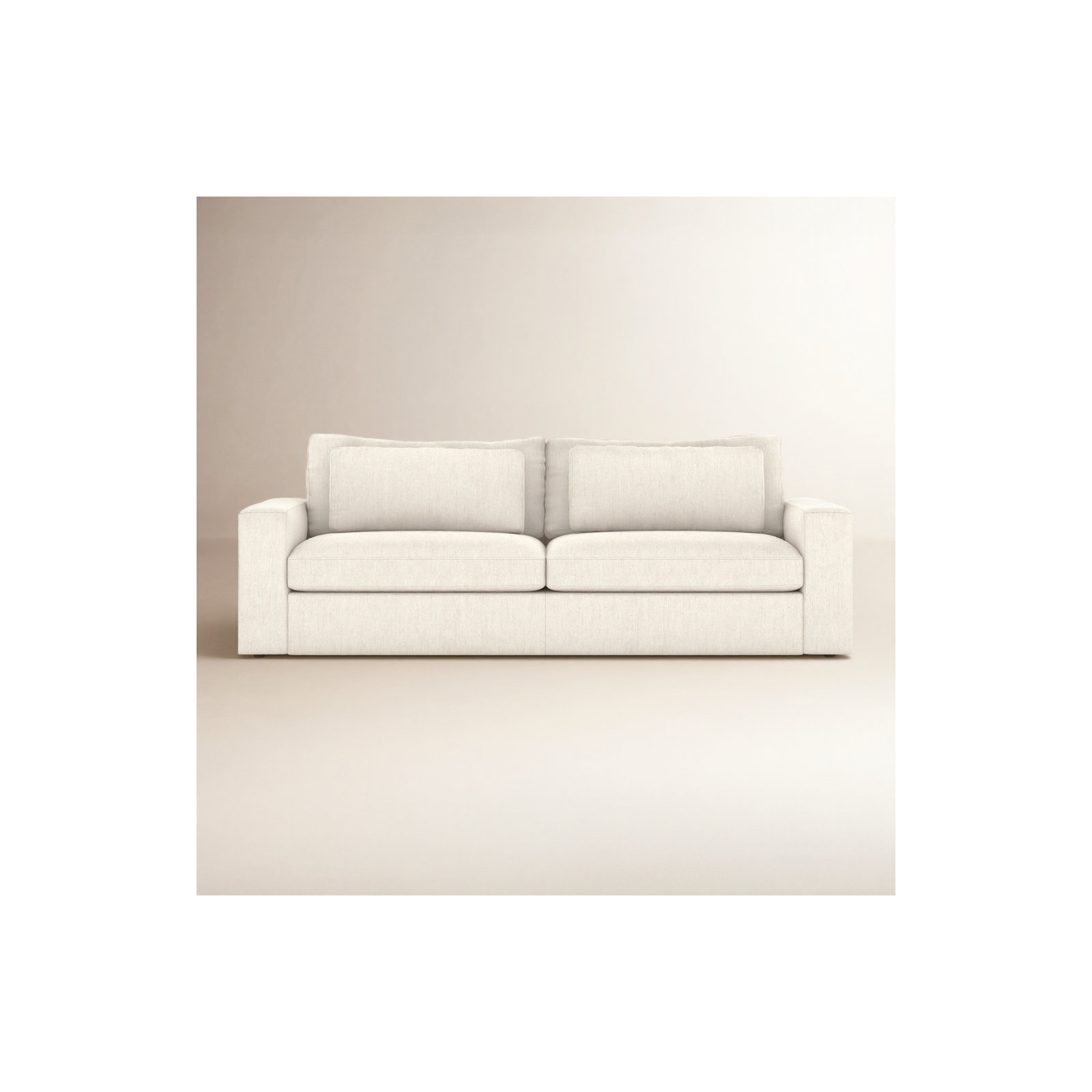 Fisher 95" Upholstered Sleeper Sofa, White Rayon/Viscose