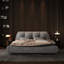 Lit plateforme de luxe avec dossier surdimensionné rembourré, lit plateforme tapissier, lit unique-2032811090-2032811089
