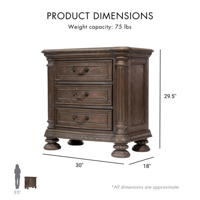 Jadaya 30'' W Solid Wood Nightstand