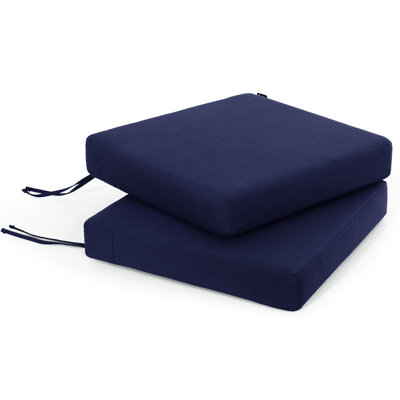 Ebern Designs Outdoor Cushion Set of 2, Rainproof & 3-Year Fade Resistant Patio Furniture Cushions with Removable Cover and Adjustable Ties for Garden