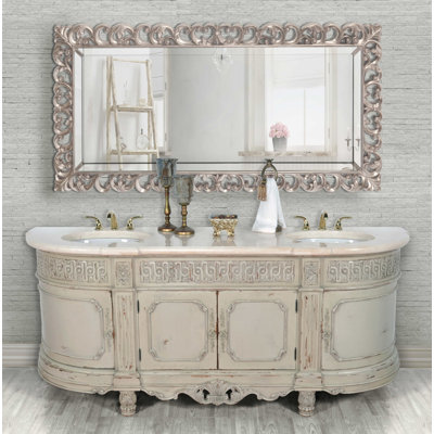 Voegele Parchment 86" Double Bathroom Vanity