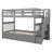 Twin-Over-Twin Bunk Bed With Three Drawers, Soild Wood Stairway Bunk Bed With Storage And Guard Rail-1102190006