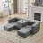 Compression Modular Sofas, Grey Foam Modern Multifunctional Small Home
