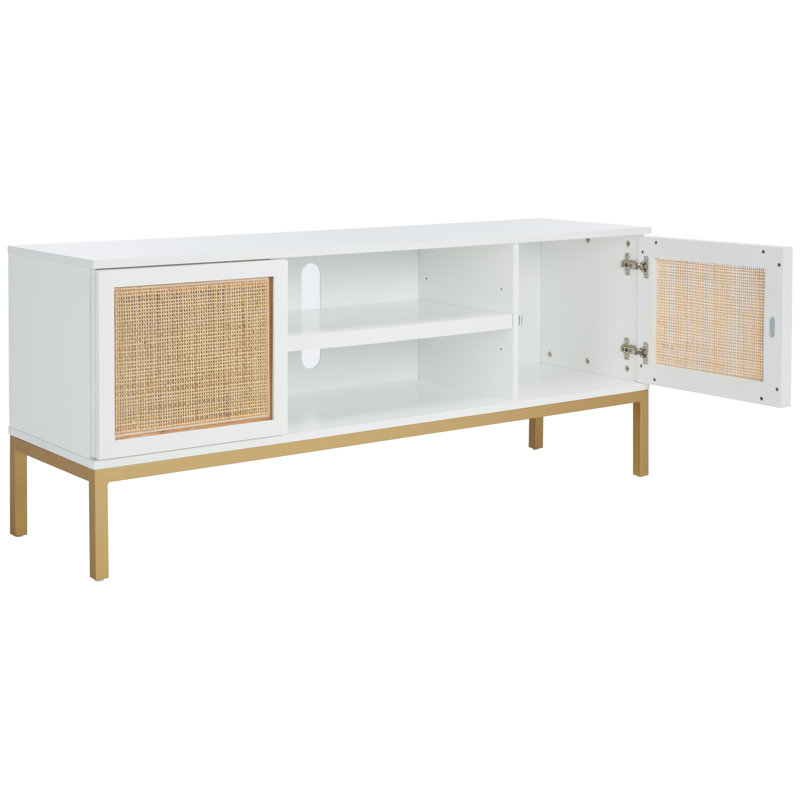 Prudhoe Media Console, White/Natural