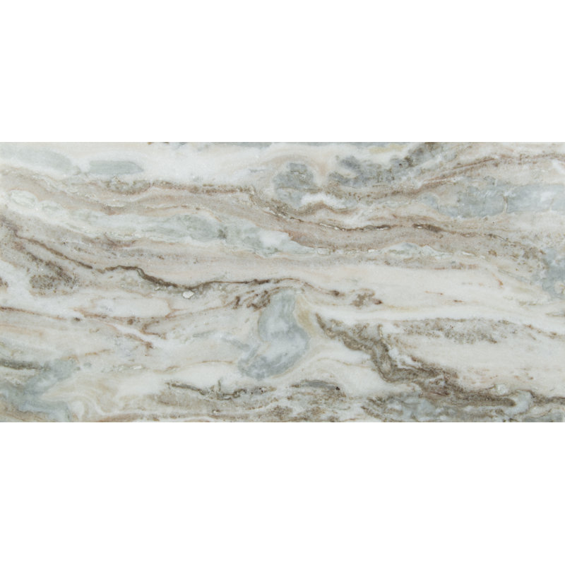Santiago Earth 12 in. x 24 in. Polished Marble Stone Look Floor and Wall Tile