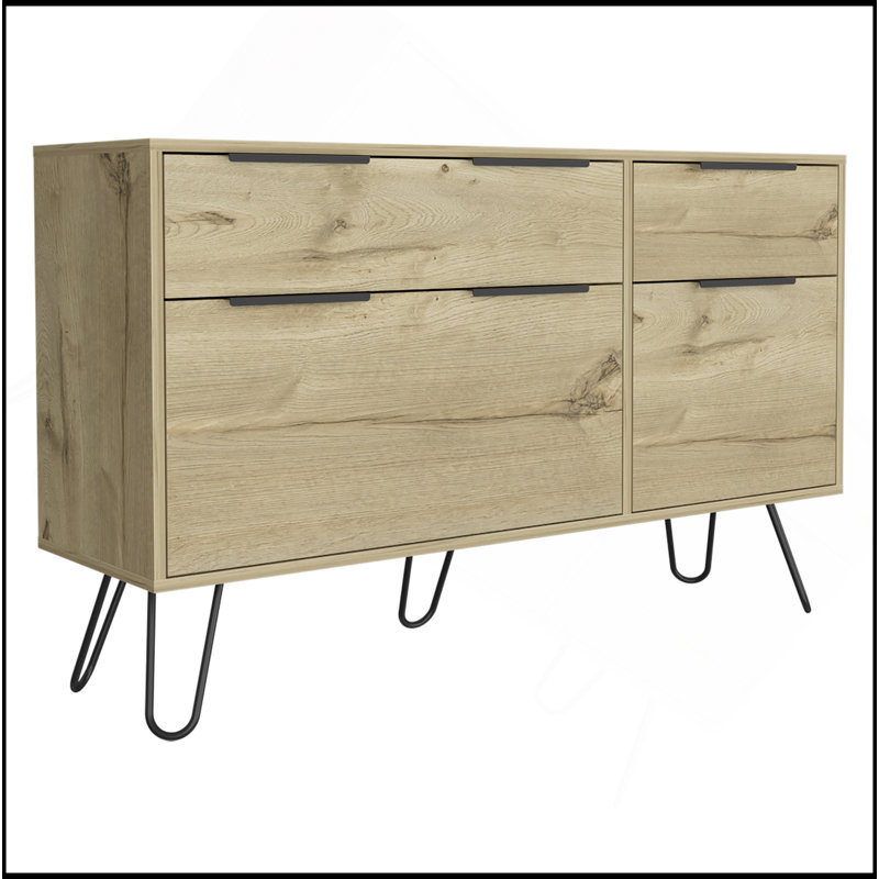 Commode double Skyoner, chambre à coucher, chêne clair