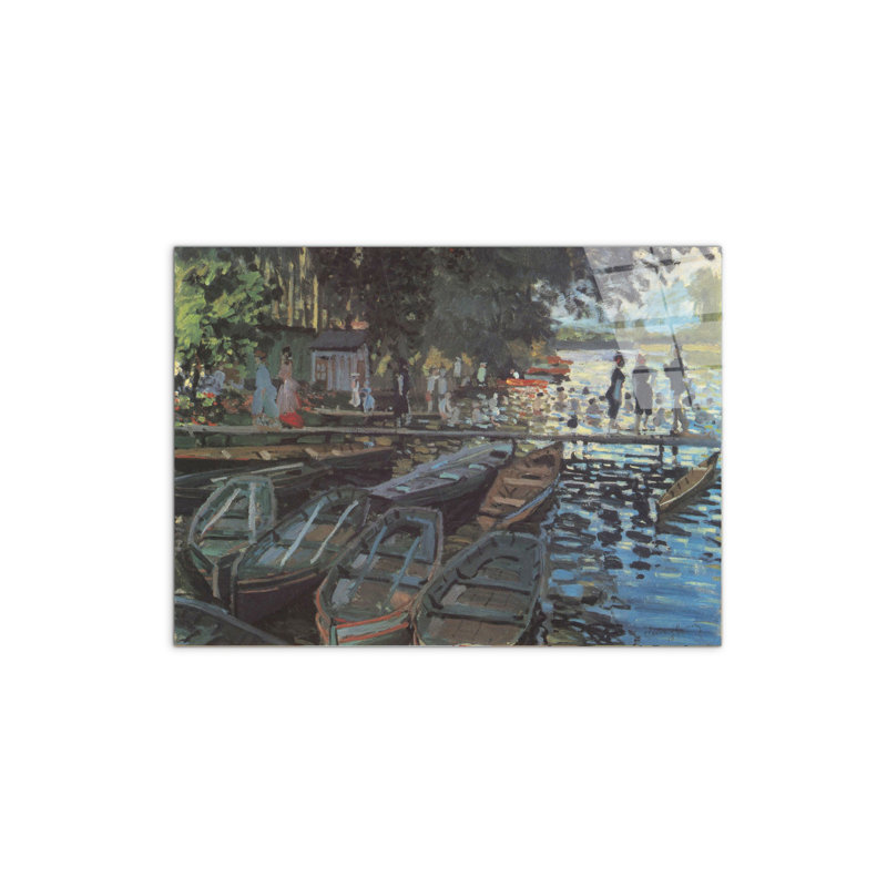 Bathers at La GrenoullieÌ?re by Monet Claude 57cm H X 76cm W CrystalArt Material Acrylic Glass Effect, Frameless Panel Lightweight Ready to Hang