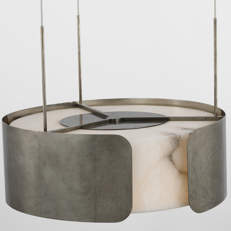 Anne-Marie Barton Armise 28" Drum Chandelier, Mottled Pewter