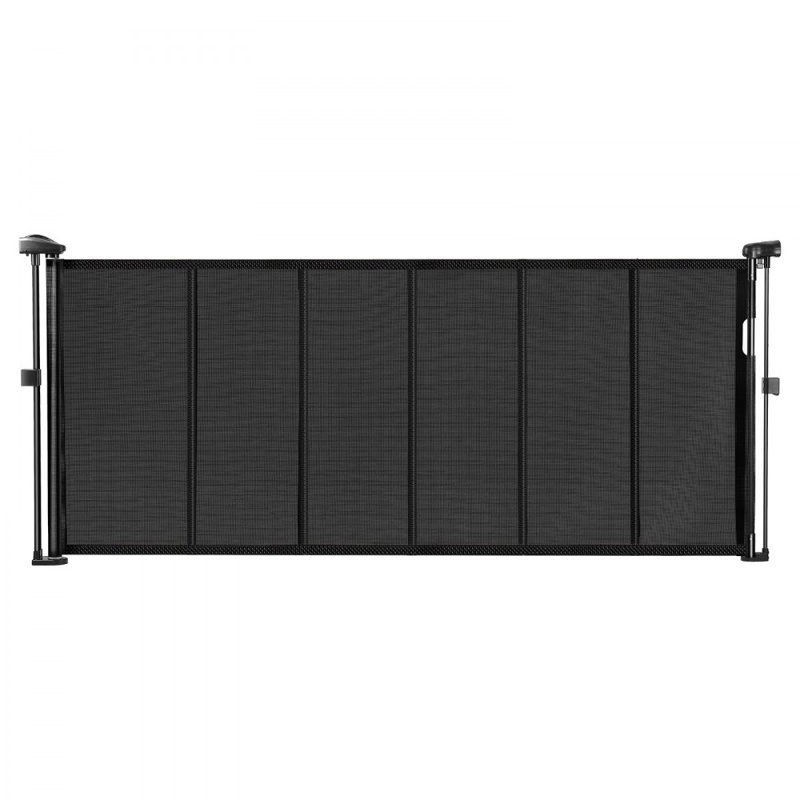 Retractable Baby Gate Tall Extend to Wide for Kids or Pets , 71" W, Black
