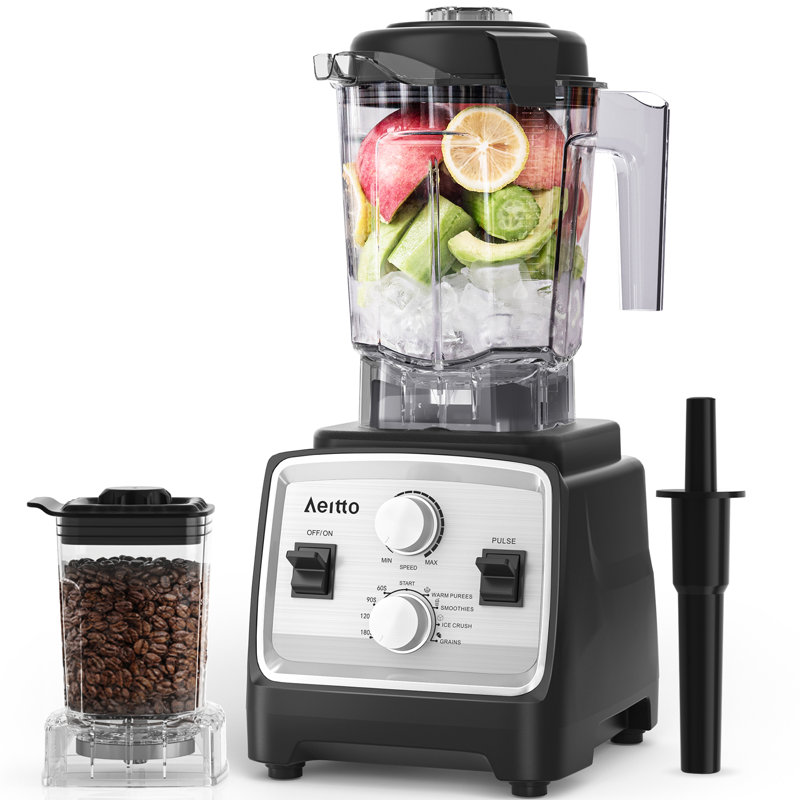 Mélangeur pour cuisine avec moteur 1800W Aeitto, 68 oz. Grande capacité, mélangeur et moulin 2-en-1 combinés, mélangeur de comptoir professionnel sans BPA pour les smoothies, broyage de glace, boissons glacées