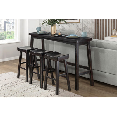 Ensemble de table bistro, tabouret et tabourets de bar transitionnels 4 pièces