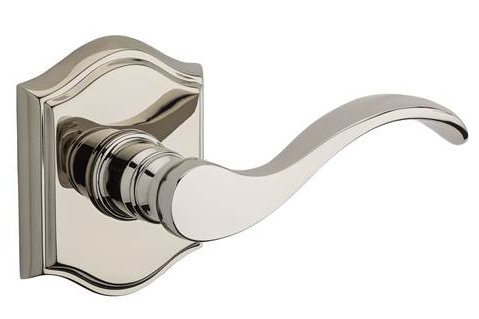 Curve Double Dummy Door Lever with Traditional Arch Rose Baldwin 