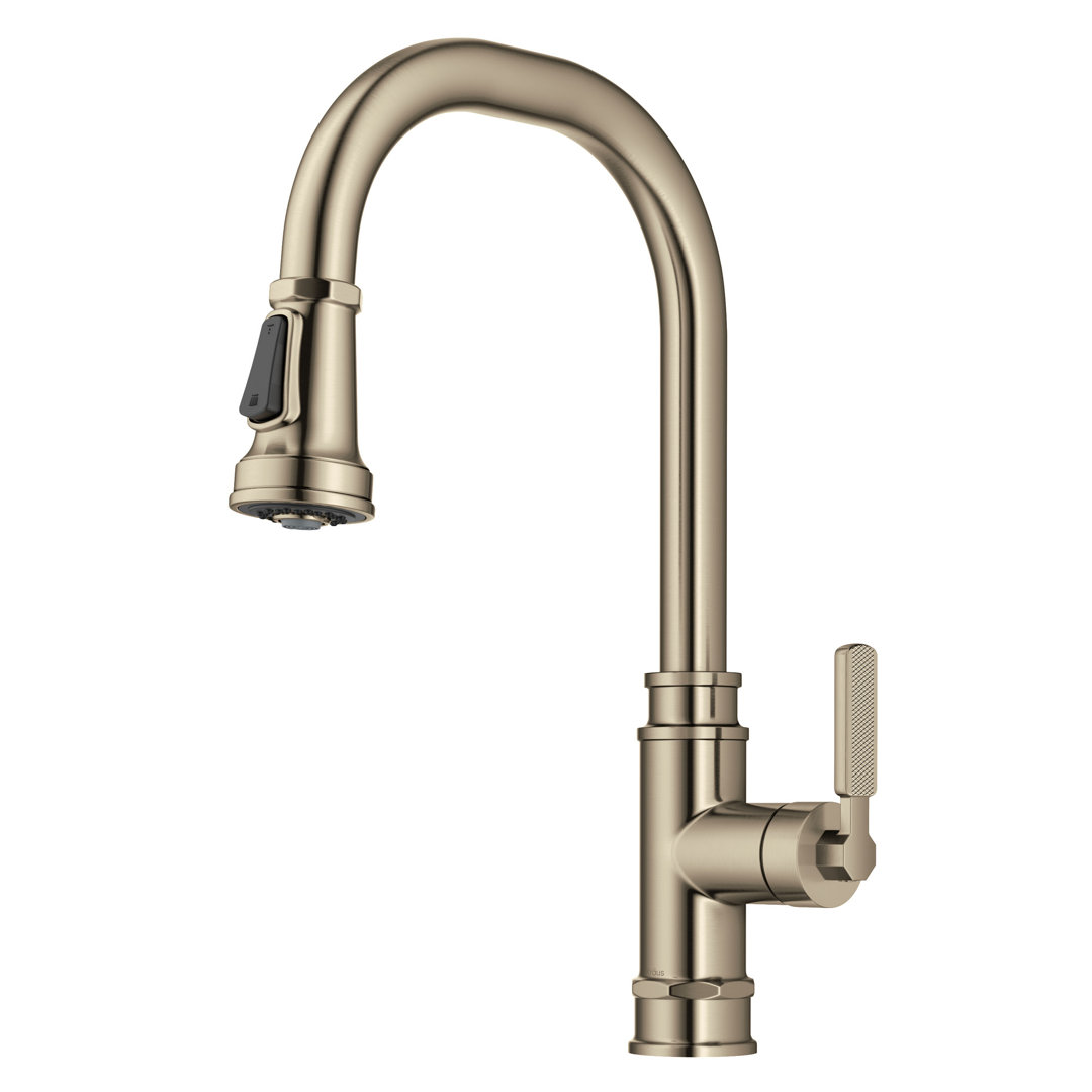 Allyn Transitional Industrial Pull-Down Single Handle Kitchen Faucet Kraus 