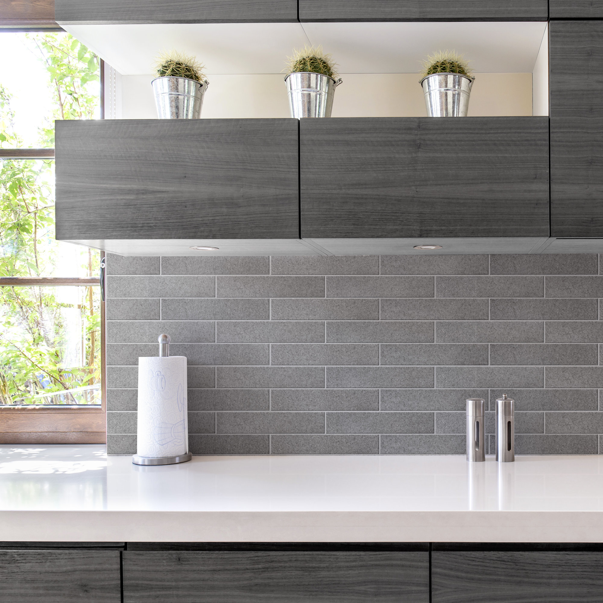 Muretto 2" x 10" Porcelain Stone Look Subway Wall & Floor Tile, Grigio