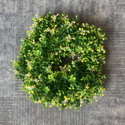 6' Artificial Eucalyptus Garland With Yellow Gypsophila
