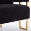 Élégante chaise à pieds dorés avec molleton noir - pour le salon, le vestiaire, le bureau et la salle de réception