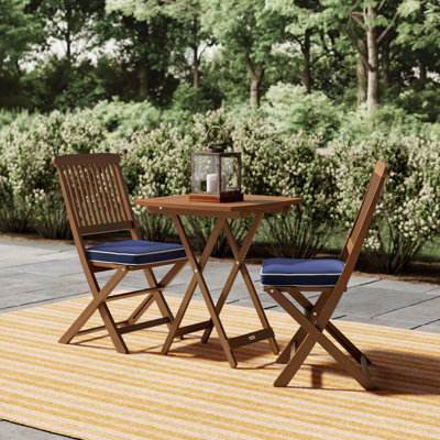 Carson Square 2 - Person 23.5" Long Bistro Set with Cushions by Birch Lane
