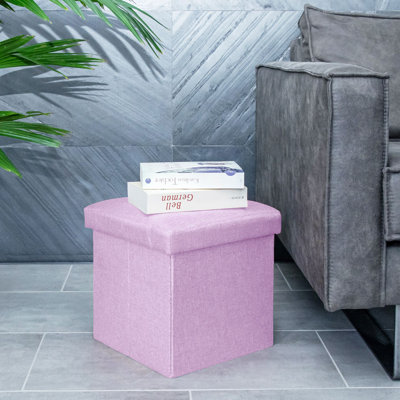 Chakera 30cm Wide Square Solid Colour Ottoman with Storage