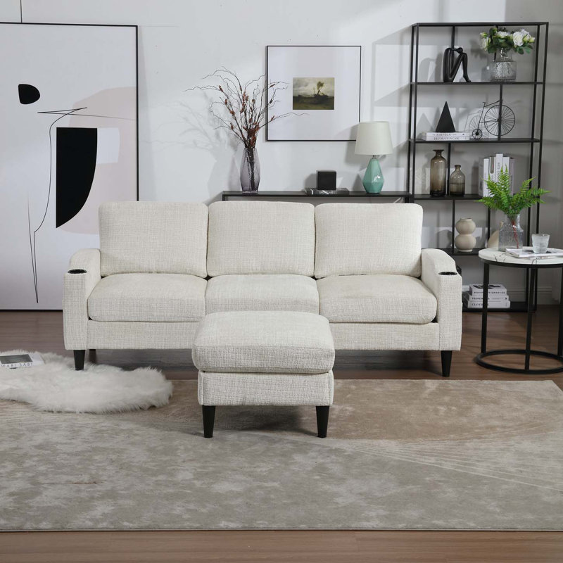 Canapé modulaire 2 pièces Adylynn, Chenille beige