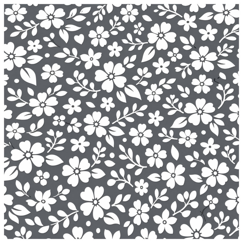 Housses de couette blanches à motif floral, Queen