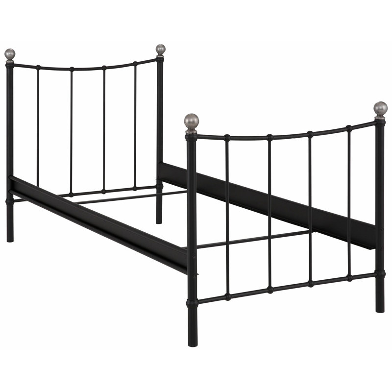 Lebanon Metal Bed, European Single (90 x 200 cm), Black
