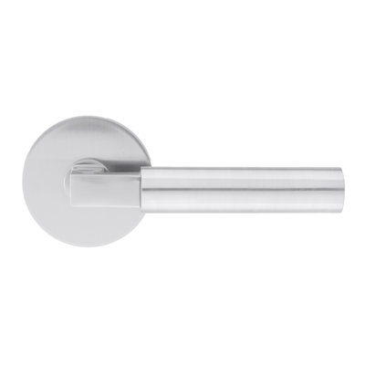 Faux levier Bravura 845-6 sur rosette contemporaine ronde en nickel satiné