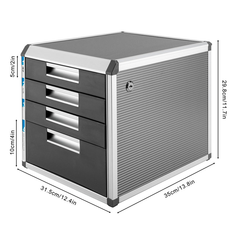 Lamartiniere 4-Layer Desktop Drawer File Organizer (4 Compartments with Labels)