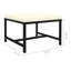 Reno Outdoor Sectional Footrest Ottoman, Black Rattan, Ivory Polyester
