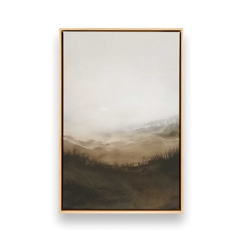 Toile brumeuse Meadows I, Cadre américain en érable flottant, H 48,75 po x l 32,75 po x P 1,75 po