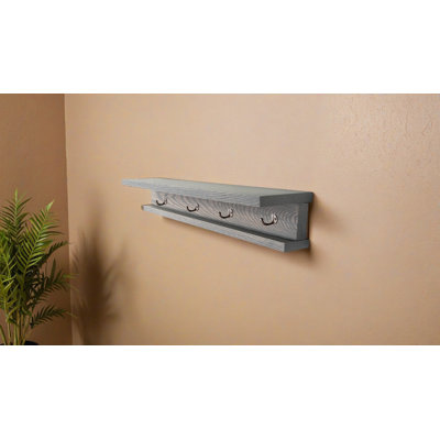 Étagères en chêne 3 pièces avec crochets Rayne