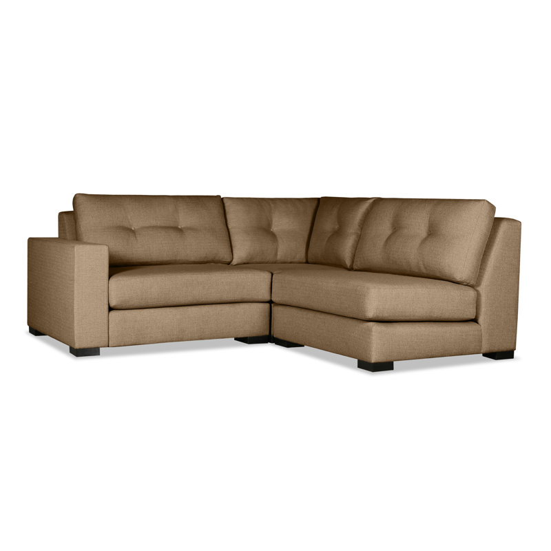 Canapé modulaire Seda, 100 % lin blanc cassé, Orienté vers la gauche
