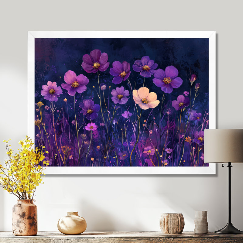 Art mural sur toile Insco Wildflower, H 16 po x l 32 po, Reproduction encadrée d'une seule photo, Blanc