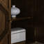 Buffet rétro 33,6 po en noyer, armoire à vin avec tablette ajustable - surface lisse, assemblage facile et symétrique pour différentes pièces Élégant grain de bois, nécessitant peu d'entretien-379149484