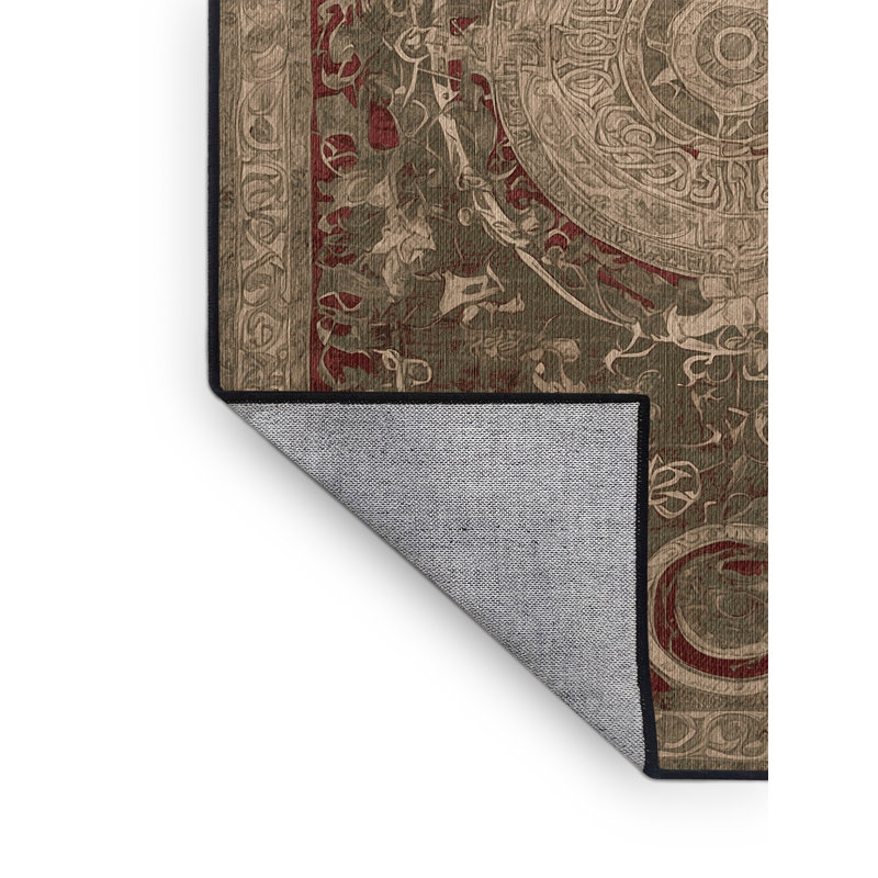 Tapis brun lavable à la machine, Rectangle de 5 pi x 8 pi