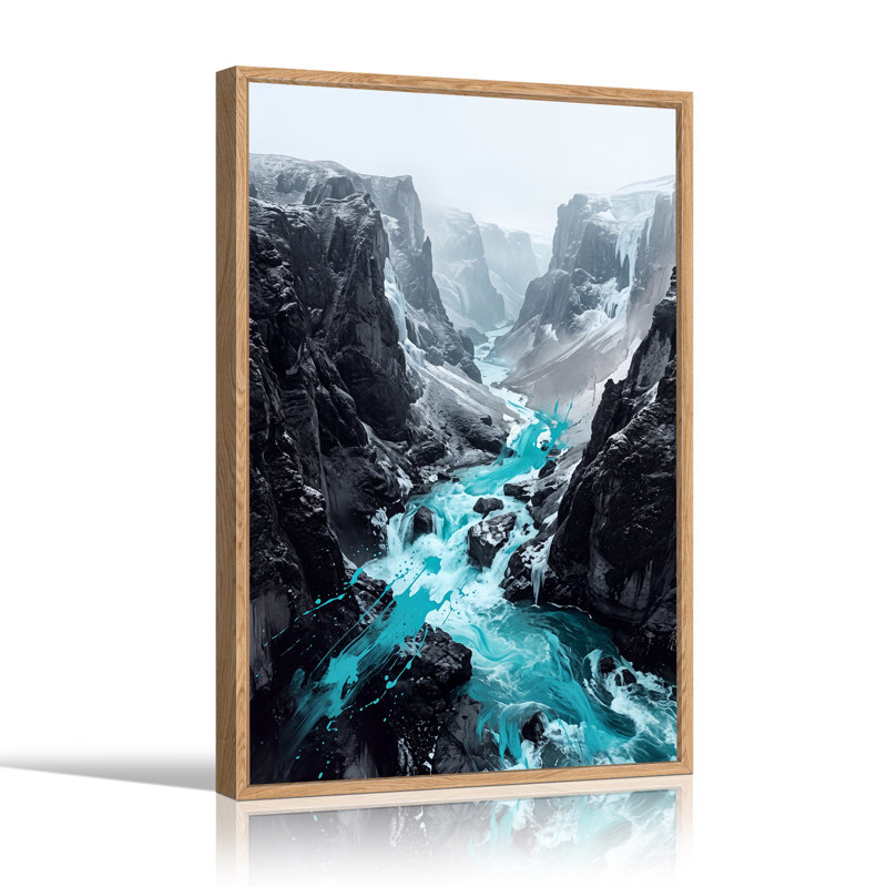 Art sur toile, "Dark Rocky Canyon", 36"H x 24"W