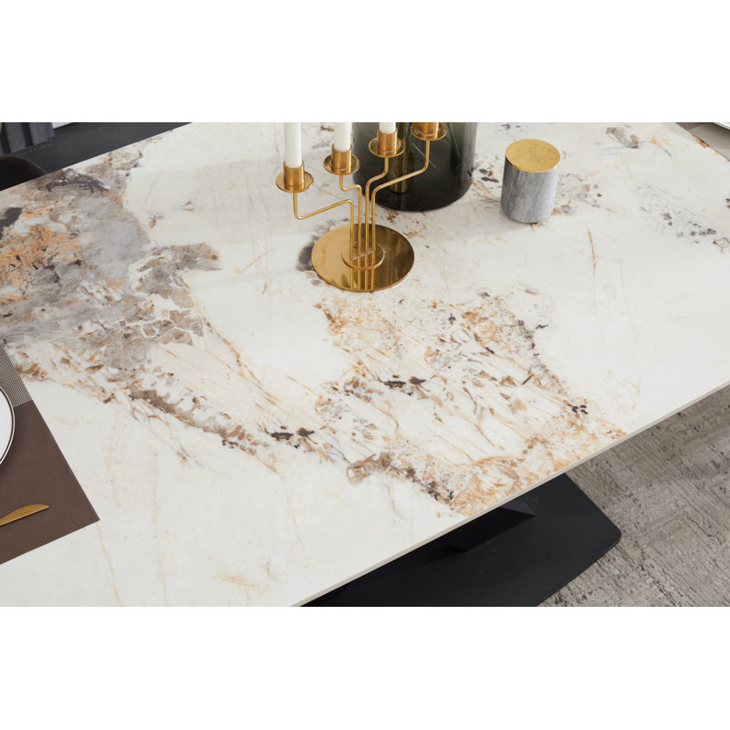 Krug Extendable Metal Base Dining Table