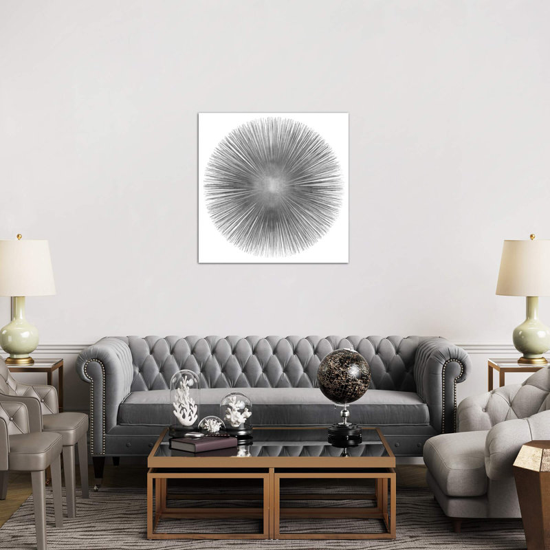 Print on Canvas, 66.04 cm H x 66.04 cm W x 1.91 cm D, Wrapped Canvas, Grey/White