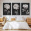 Fleurs noires et blanches I 3 pièces-97757380-97757378