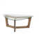 Walker Triangular Glass Top Wood Frame Coffee Table