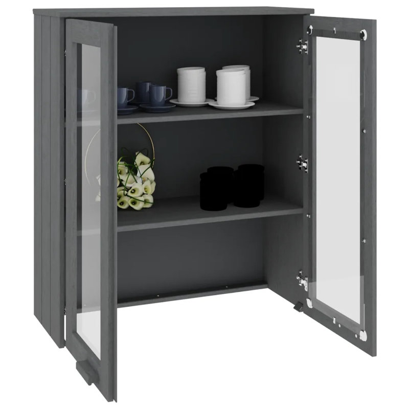 Guilian 85cm Solid Wood Sideboard, Dark Grey