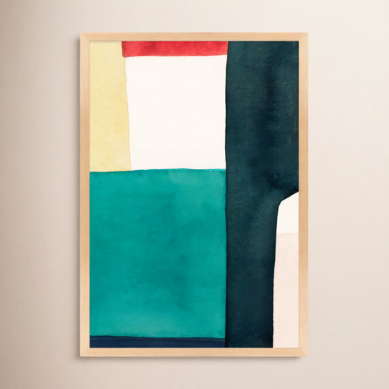 Layers Of Indigo Print by Julia Balfour, Maple Picture Framed Paper, 38" H x 26.5" W x 1.25" D