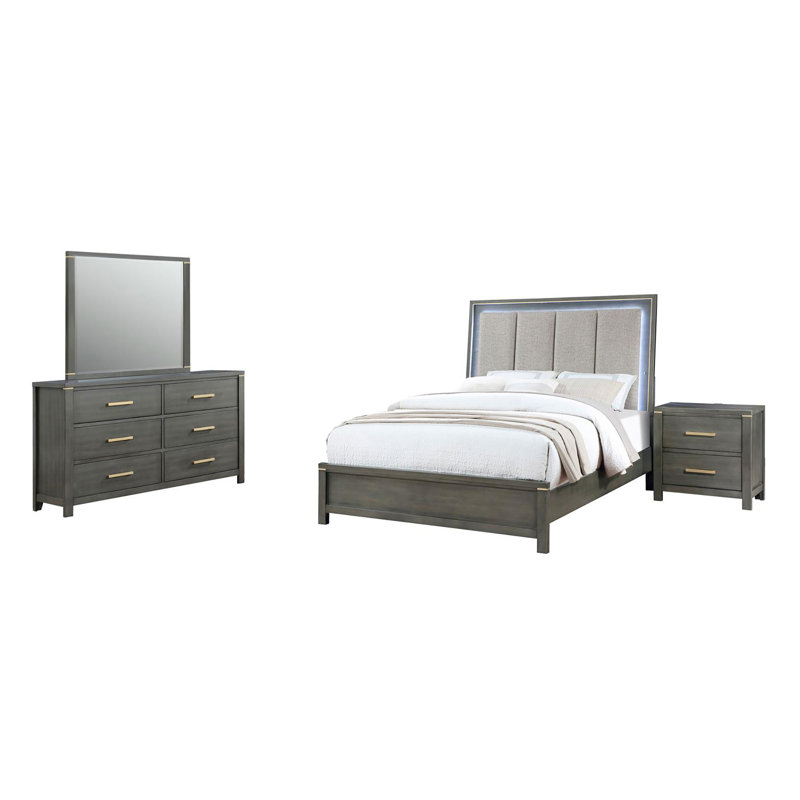 Ensemble de chambre à coucher 4 pièces Chawn, Très grand