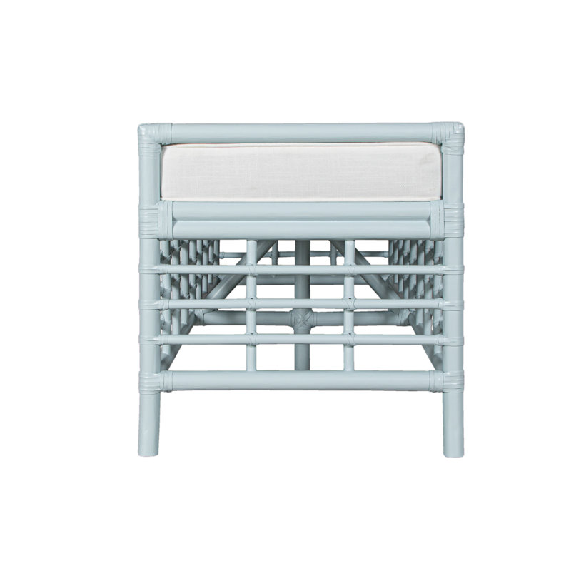 Luna Upholstered Bench, Light Blue