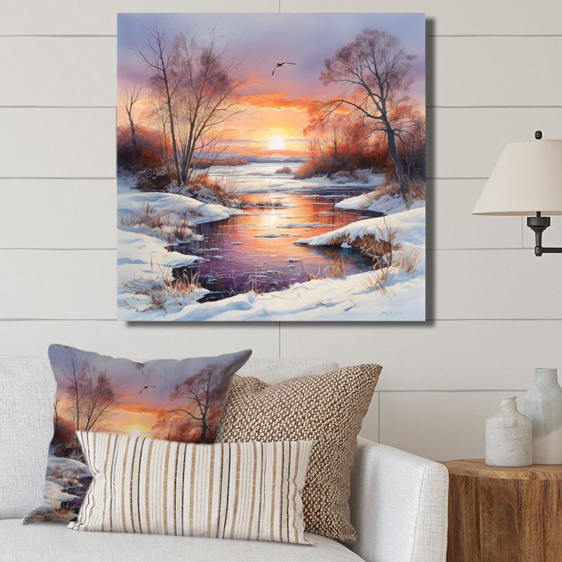 Charme du lever du soleil en hiver, Toile tendue, 30" H x 30" W